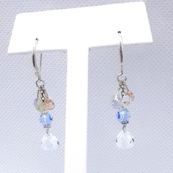 Sterling silver multi-colored drop earrings designed by Nina Nguyen - Picture 5 of 11